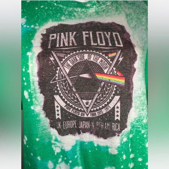 Pink Floyd Dark Side Of the Moon‎ Green Graphic T-Shirt Acid Wash Small - Picture 2 of 7